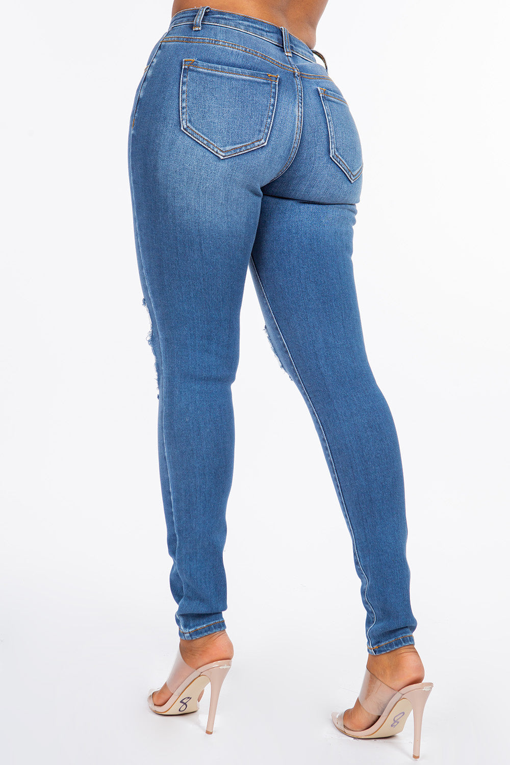 Victoria - High Rise Hole Destructed Premium Skinny