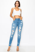 Megan - Super High Rise Destructed Fray Skinny