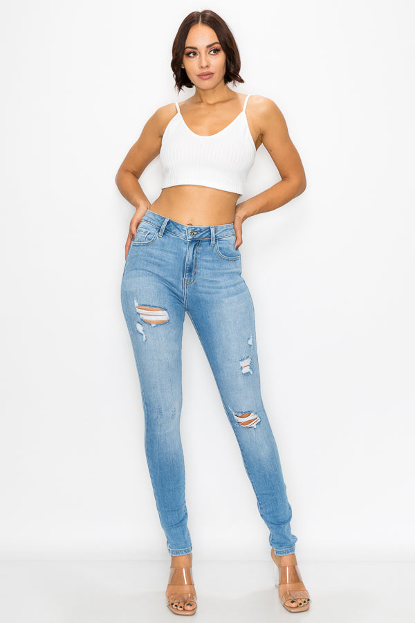 Joyce - High Rise Destructed Stretch Skinny