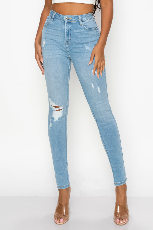 Gianna - High Rise Lightly Destructed Premium Skinny