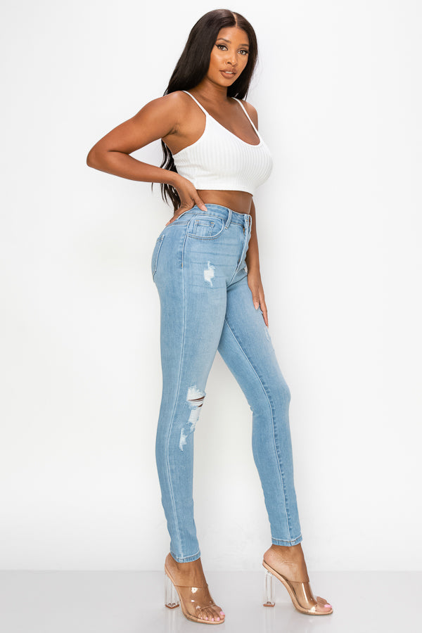 Gianna - High Rise Lightly Destructed Premium Skinny