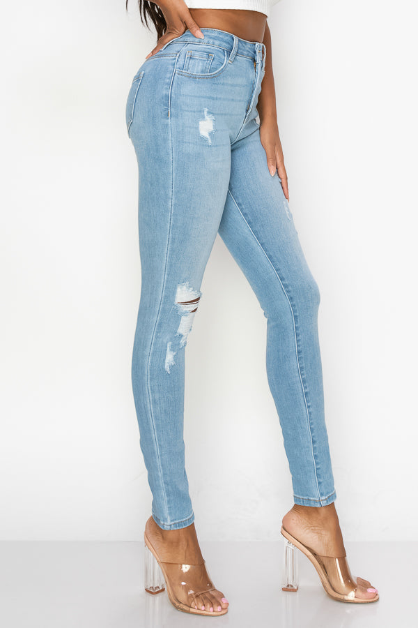 Gianna - High Rise Lightly Destructed Premium Skinny