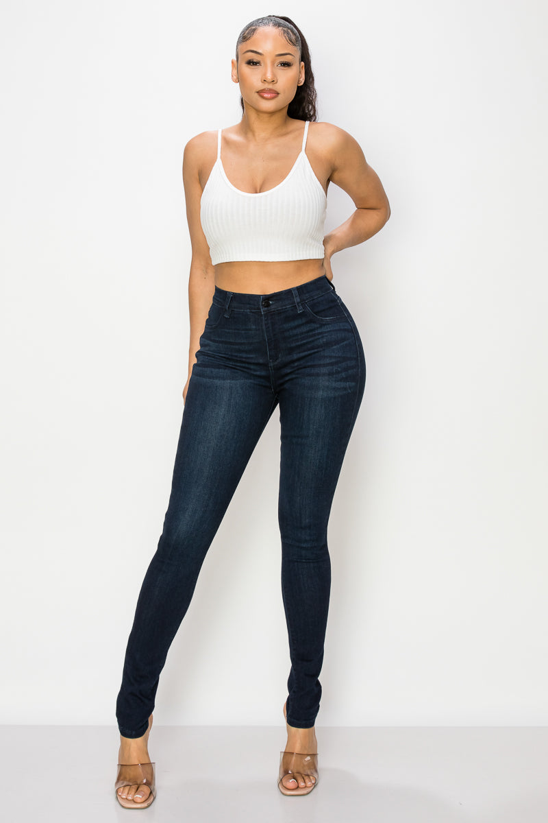 Emily - Classic Super Dark High Rise Stretch Skinny