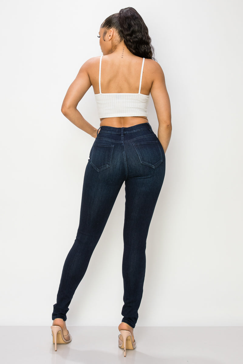 Emily - Classic Super Dark High Rise Stretch Skinny