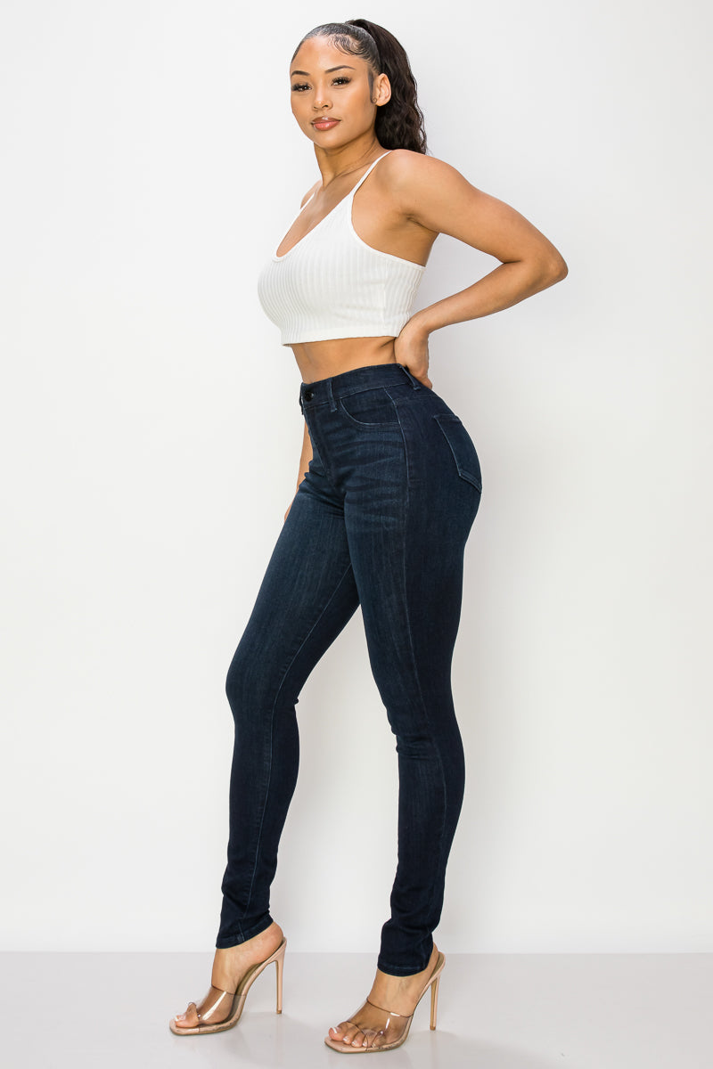 Emily - Classic Super Dark High Rise Stretch Skinny