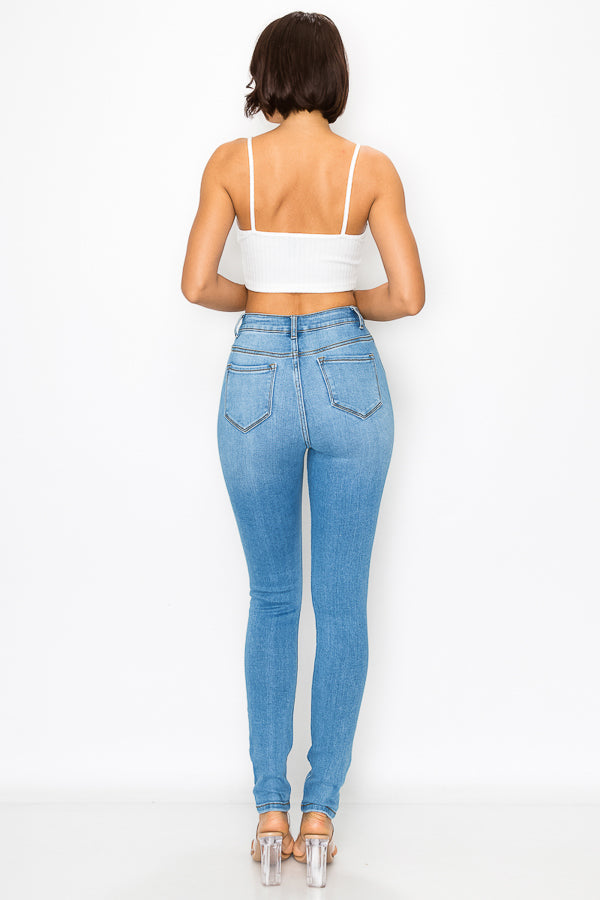 Sawyer - Super High Rise Destructed Premium Skinny