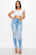 Addison - Super High Destructed Premium Roll Fray Skinny