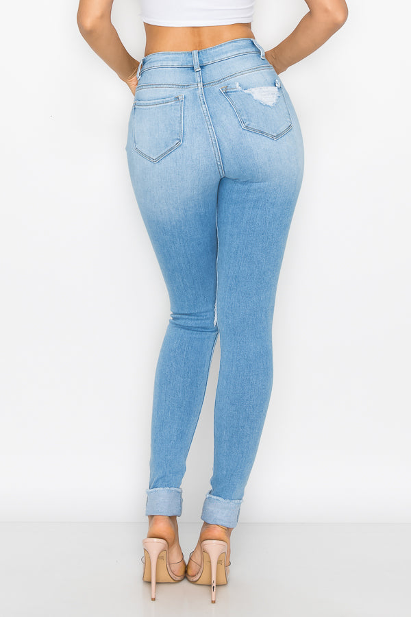 Addison - Super High Destructed Premium Roll Fray Skinny