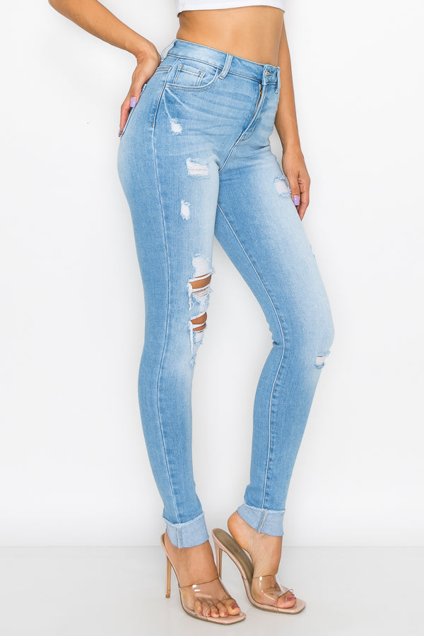 Addison - Super High Destructed Premium Roll Fray Skinny