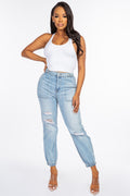 Kendall - High Rise Destructed Slant Pocket Joggers