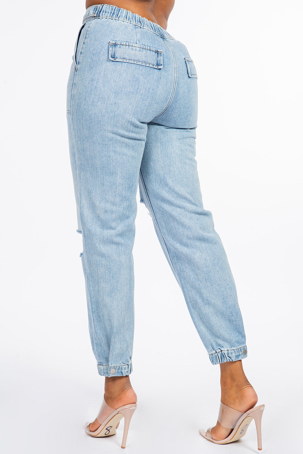 Kendall - High Rise Destructed Slant Pocket Joggers