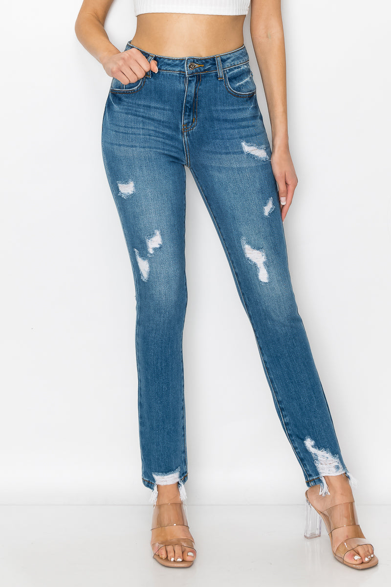 Sophia - High Rise Destructed Mom Jeans