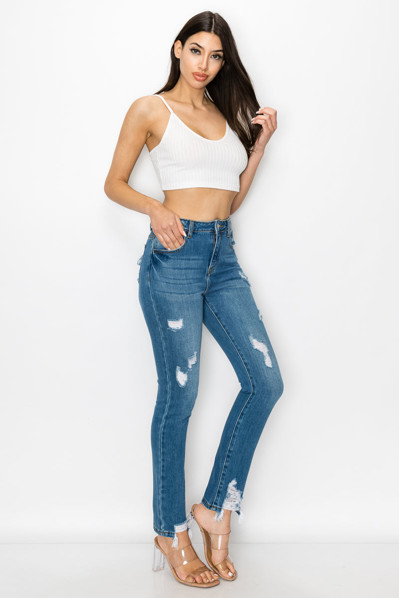 Sophia - High Rise Destructed Mom Jeans
