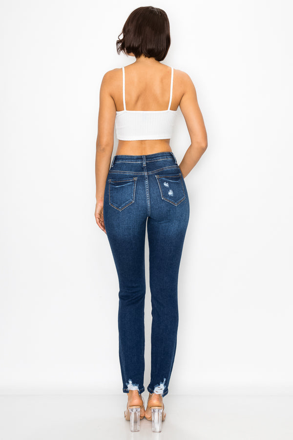 Angie - High Rise Destructed Straight Leg