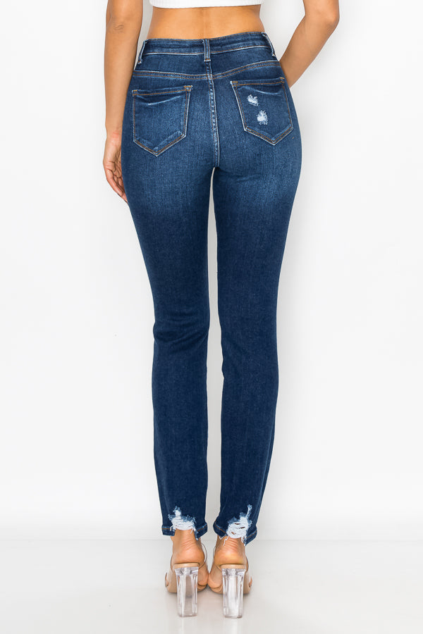 Angie - High Rise Destructed Straight Leg