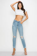 Margaret - High Rise Destructed Straight Leg