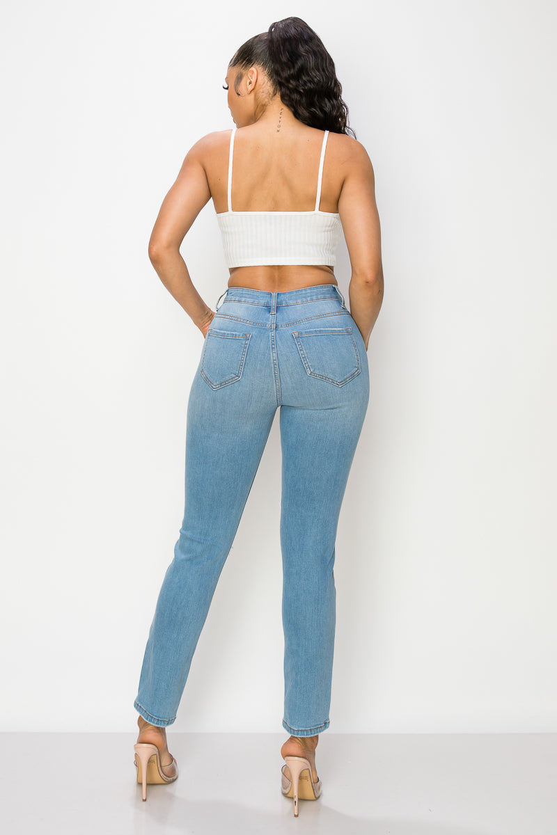 Veronica - High Rise Destructed Straight Leg