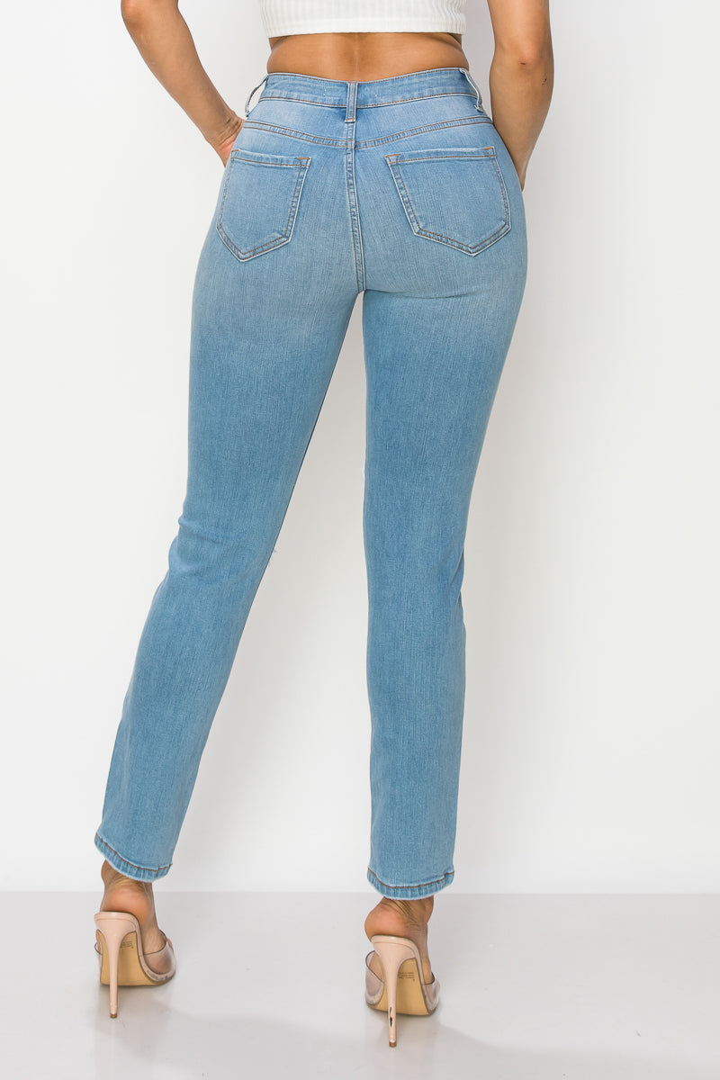 Veronica - High Rise Destructed Straight Leg