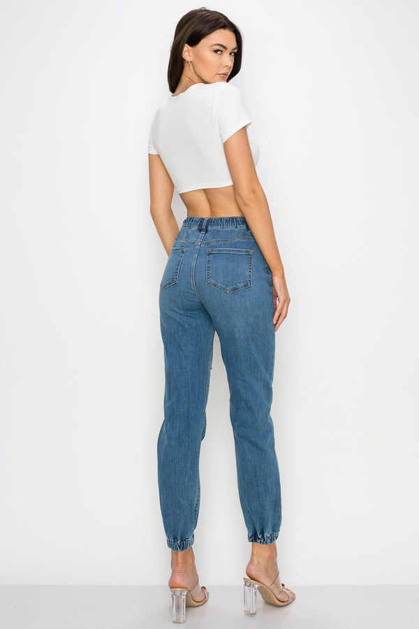 Jacqueline - Super High Rise Destructed Joggers