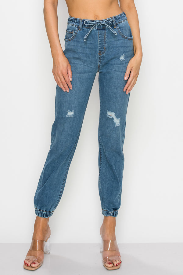 Jacqueline - Super High Rise Destructed Joggers