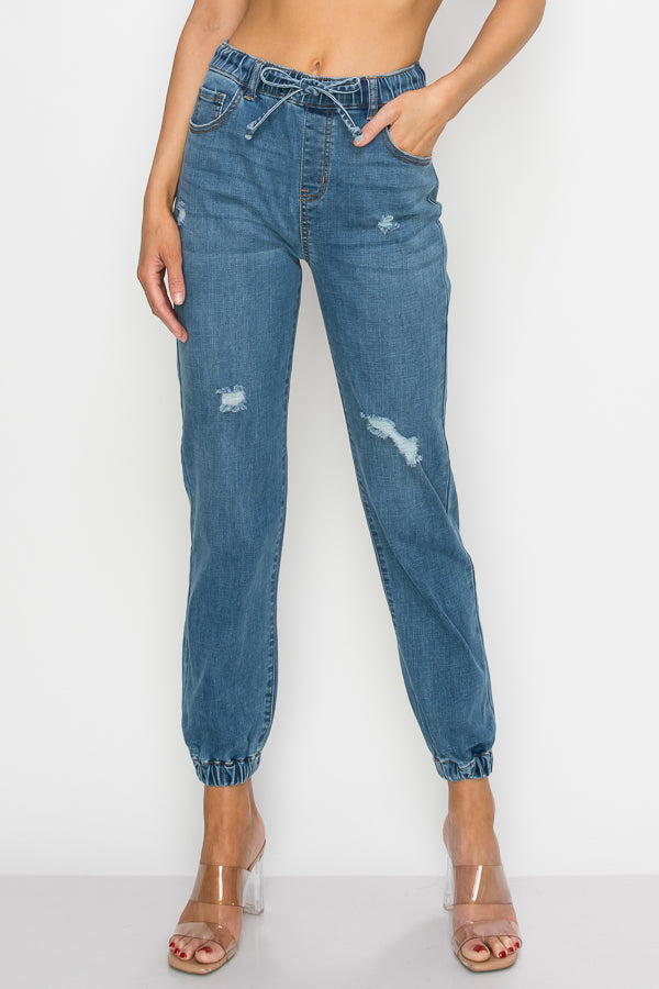 Jacqueline - Super High Rise Destructed Joggers