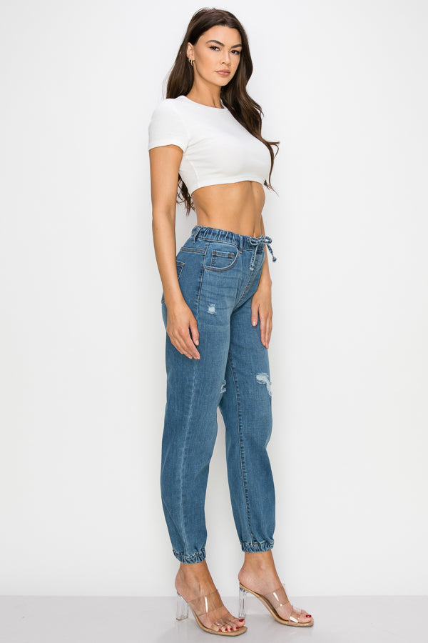 Jacqueline - Super High Rise Destructed Joggers