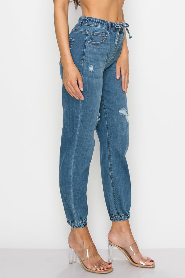 Jacqueline - Super High Rise Destructed Joggers