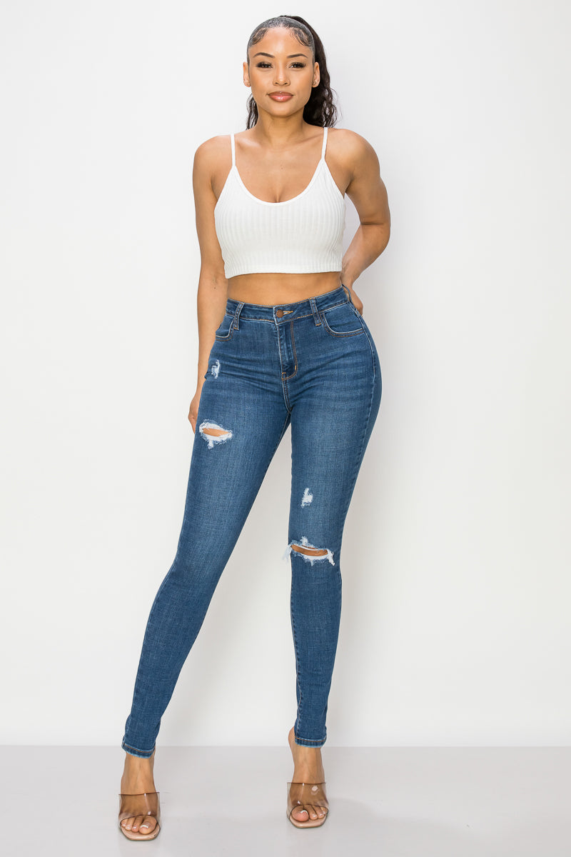 Lisa - High Rise Lightly Destructed Skinny