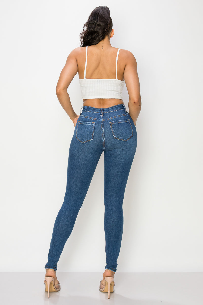Lisa - High Rise Lightly Destructed Skinny