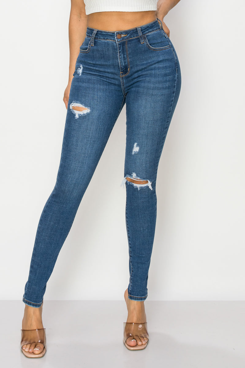 Lisa - High Rise Lightly Destructed Skinny