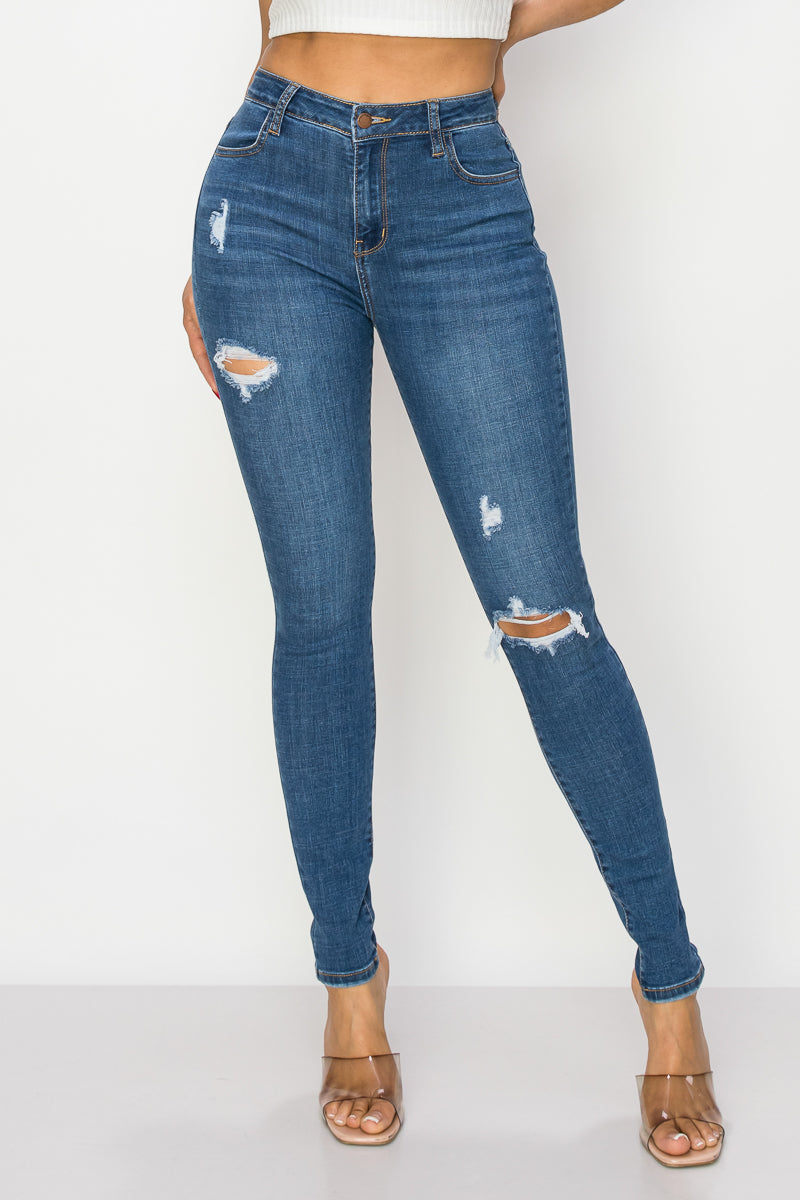 Lisa - High Rise Lightly Destructed Skinny