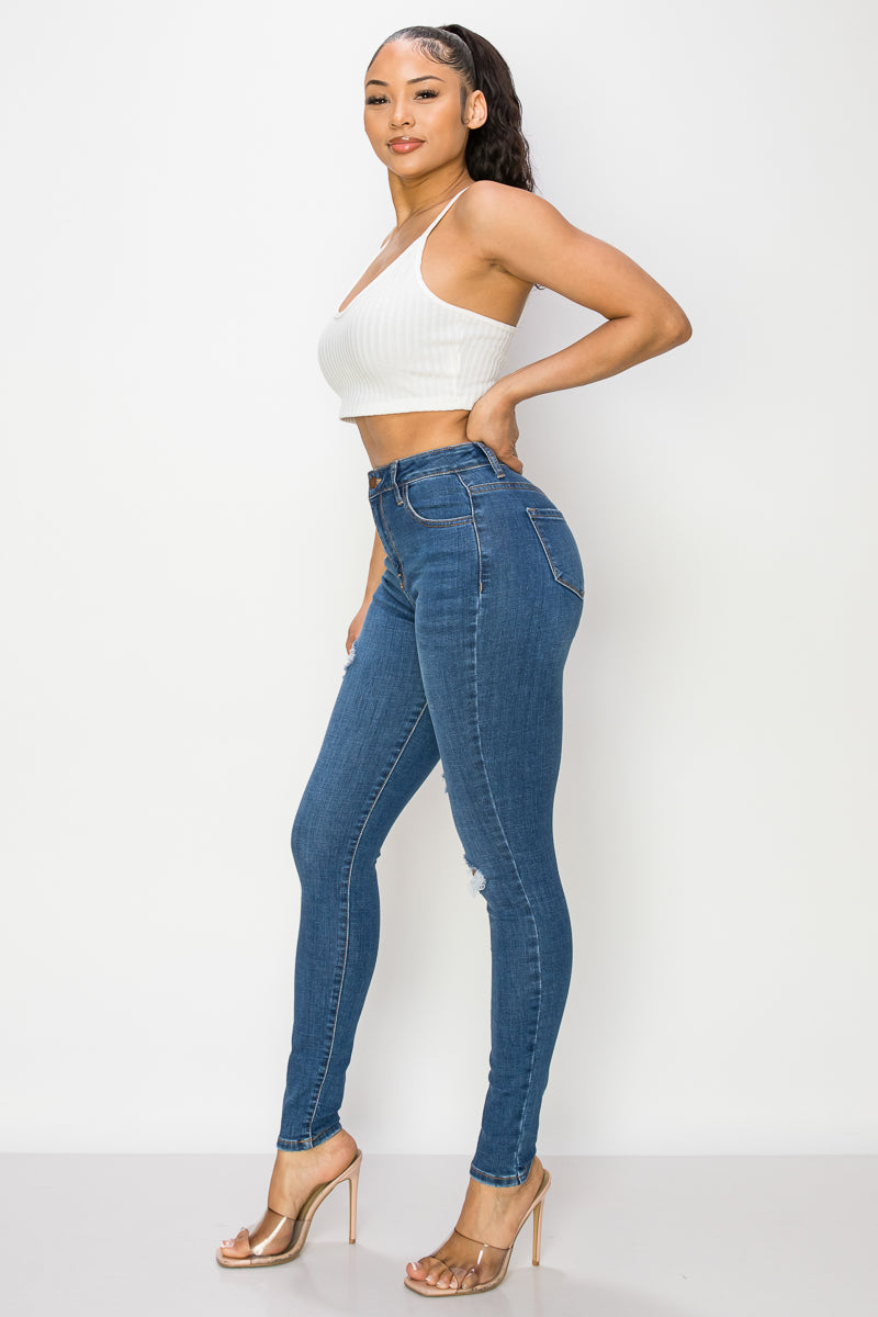 Lisa - High Rise Lightly Destructed Skinny
