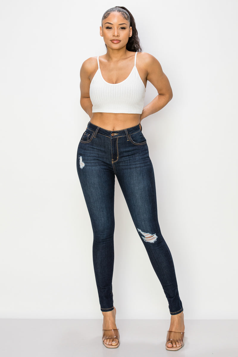 Rose - High Rise Destructed Stretch Skinny