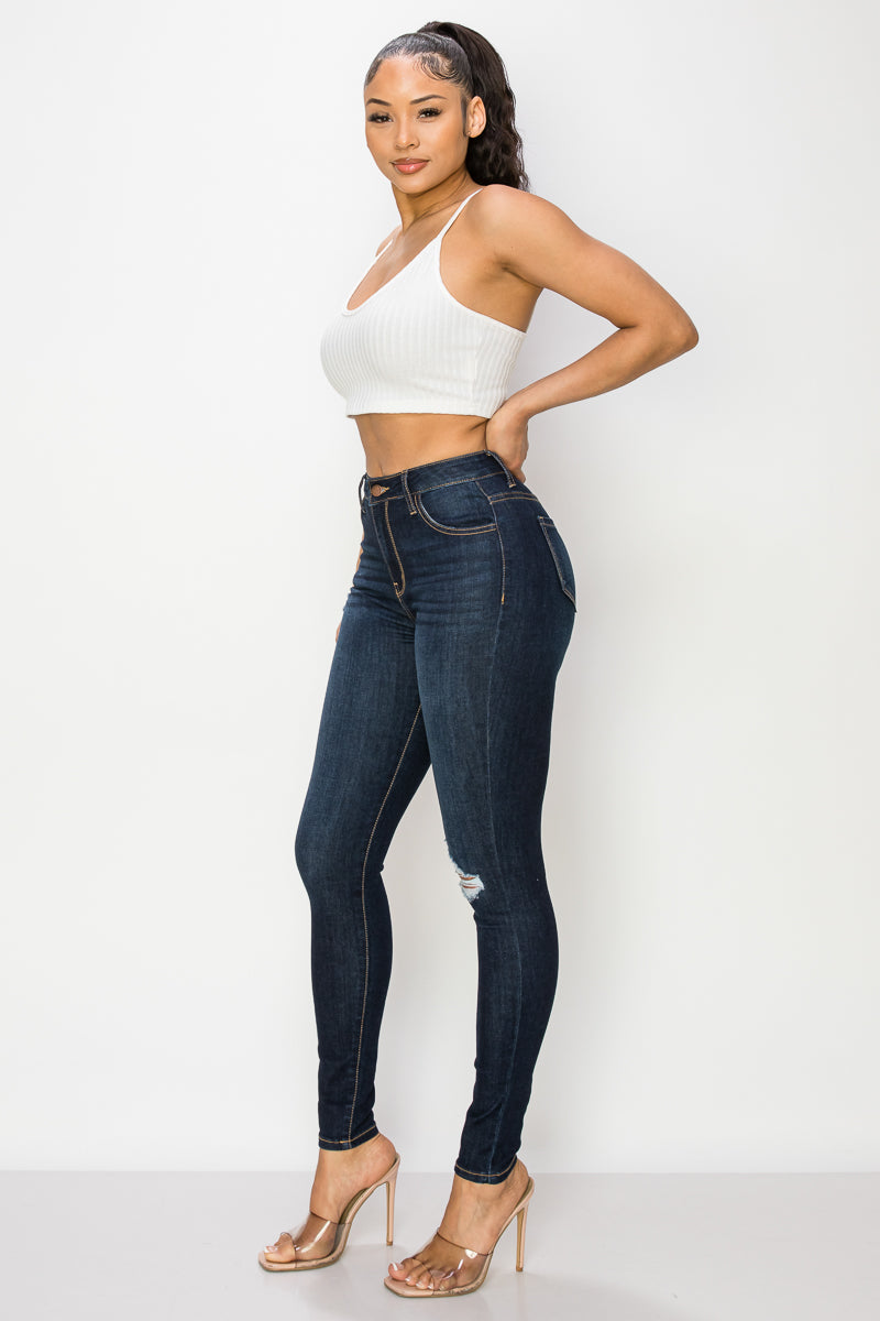 Rose - High Rise Destructed Stretch Skinny