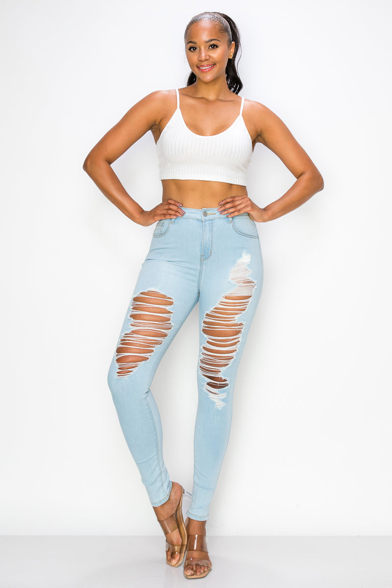 Ruby - High Rise Destructed Soft Stretch Skinny