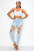Ruby - High Rise Destructed Soft Stretch Skinny