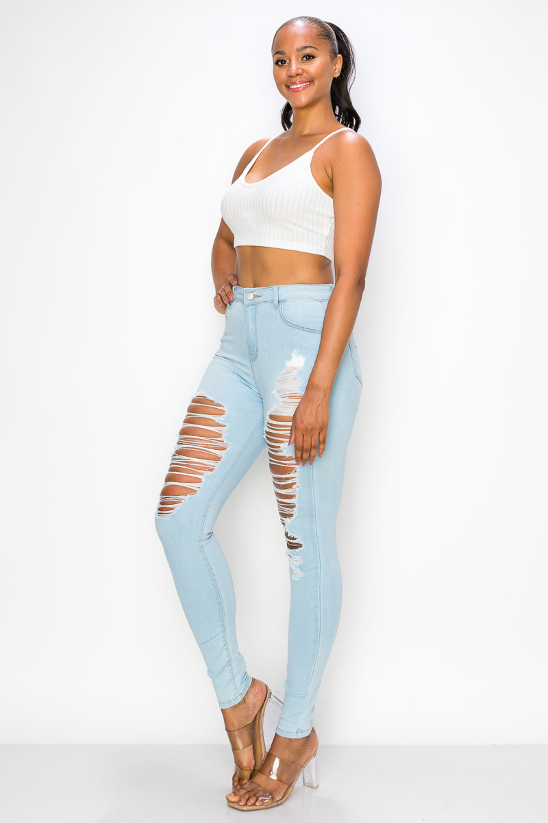 Ruby - High Rise Destructed Soft Stretch Skinny