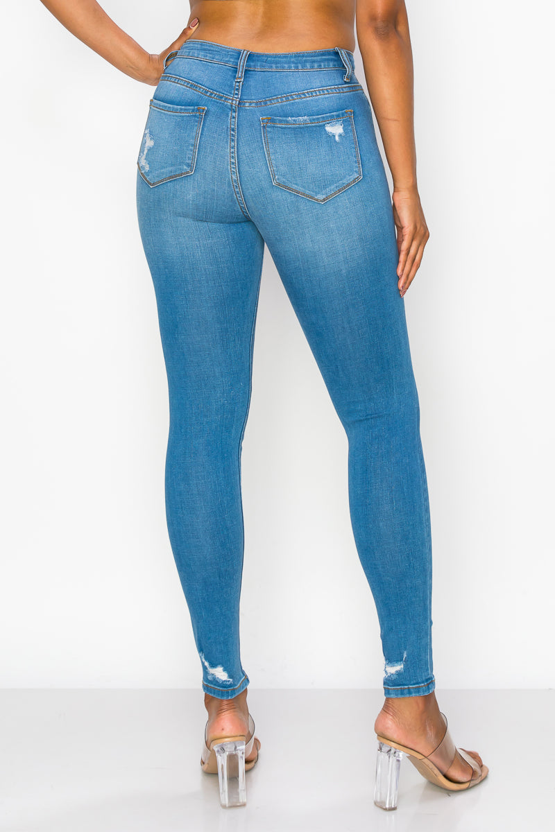 Leilani - High Rise Destructed Rayon Soft Skinny