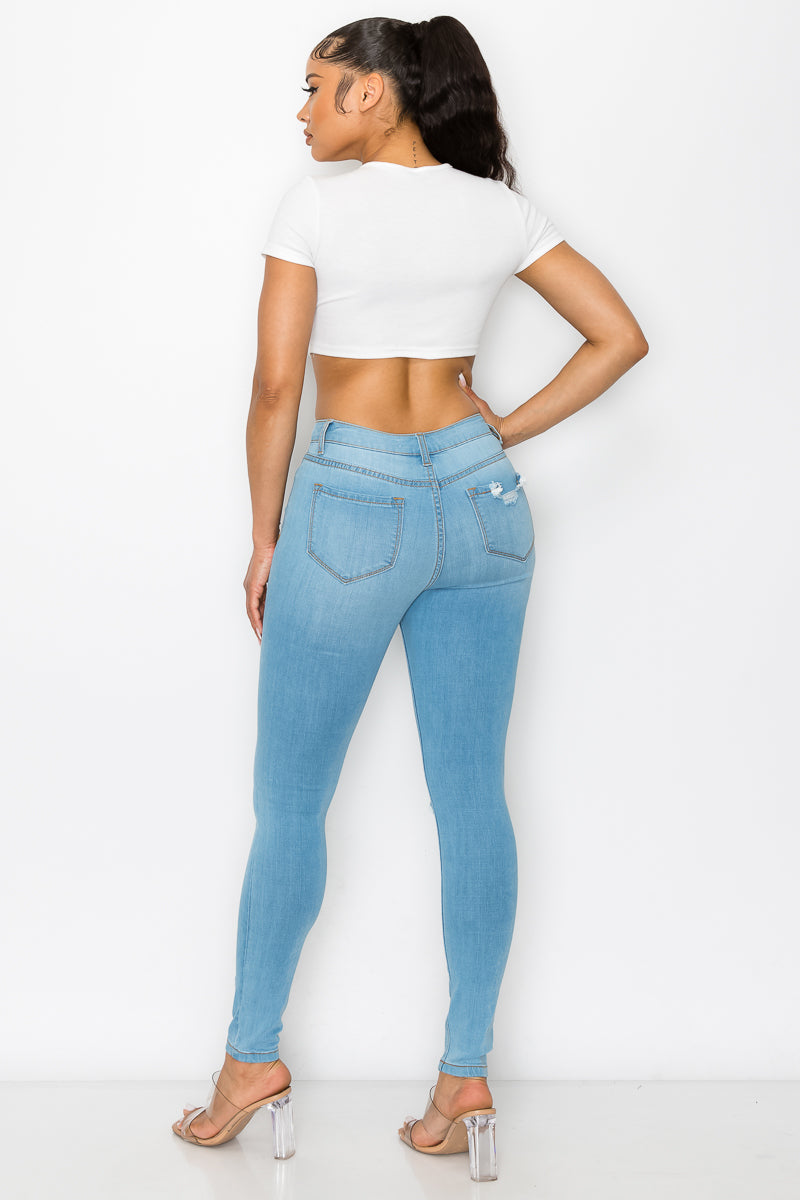 Lola - High Rise Minimal Destructed Skinny