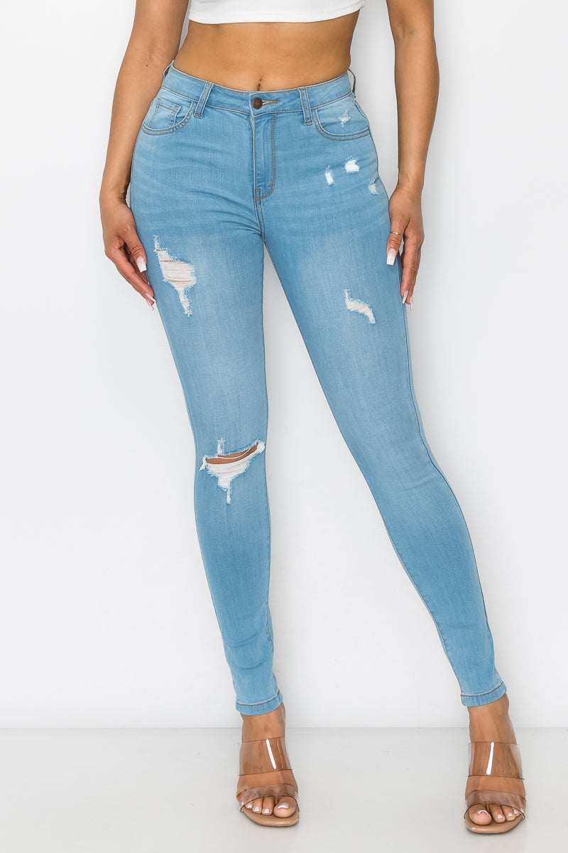 Lola - High Rise Minimal Destructed Skinny