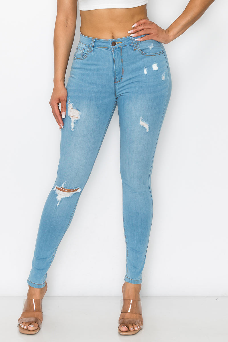 Lola - High Rise Minimal Destructed Skinny