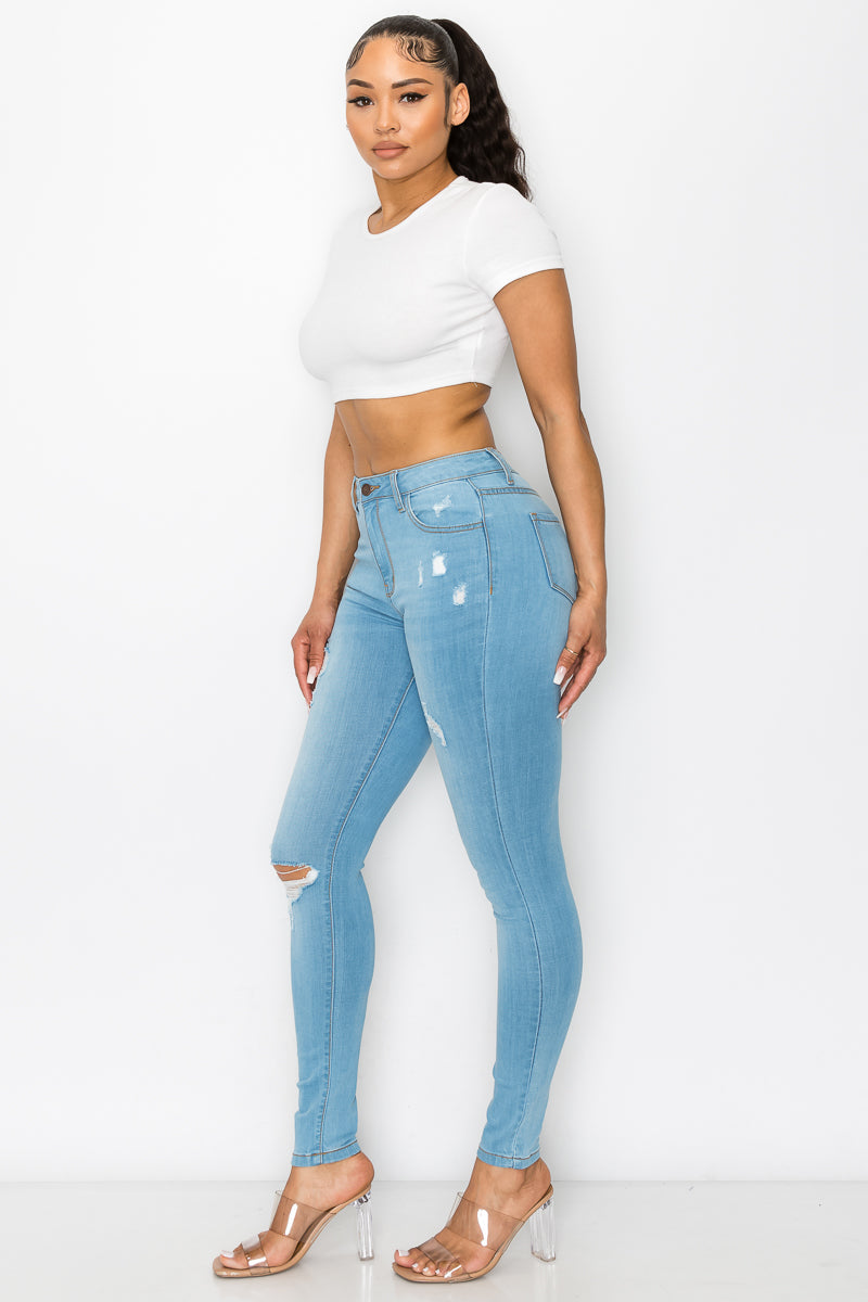 Lola - High Rise Minimal Destructed Skinny