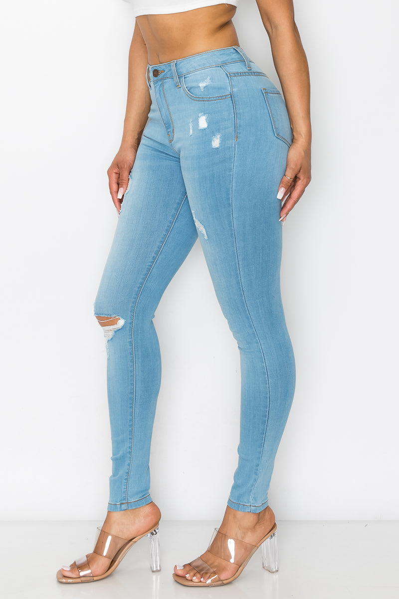 Lola - High Rise Minimal Destructed Skinny