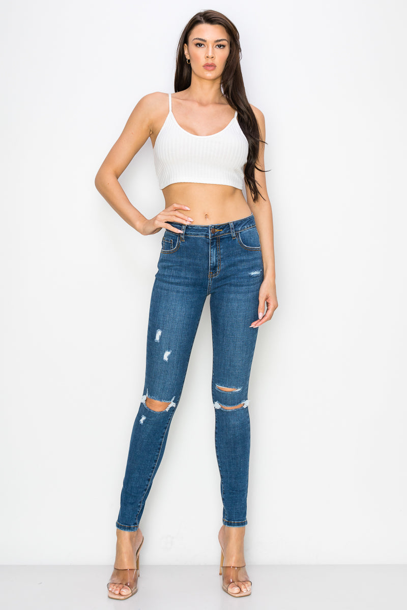 Josephine - High Rise Destructed Stretch Skinny