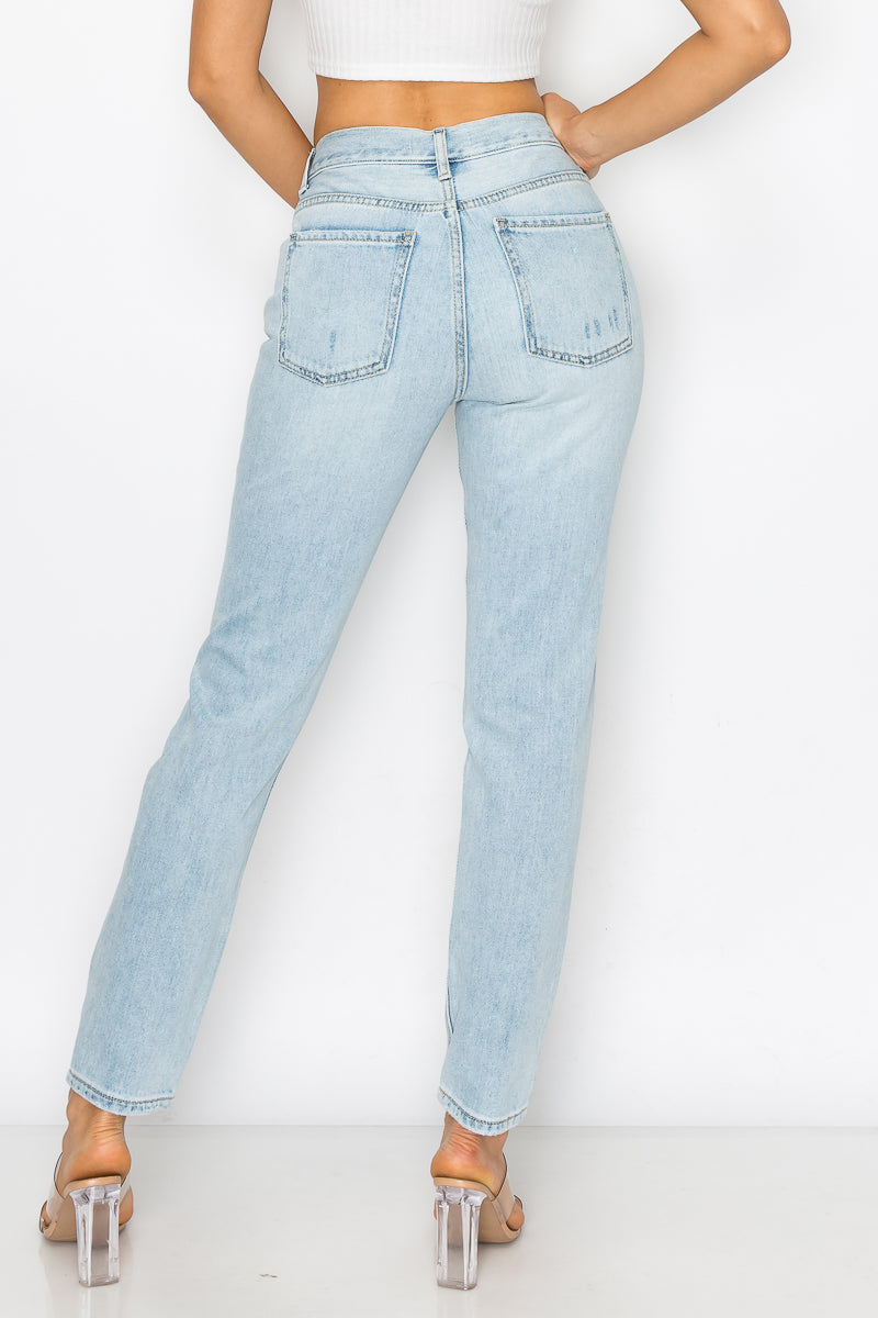 Janice - High Rise Destructed Boyfriend Jeans