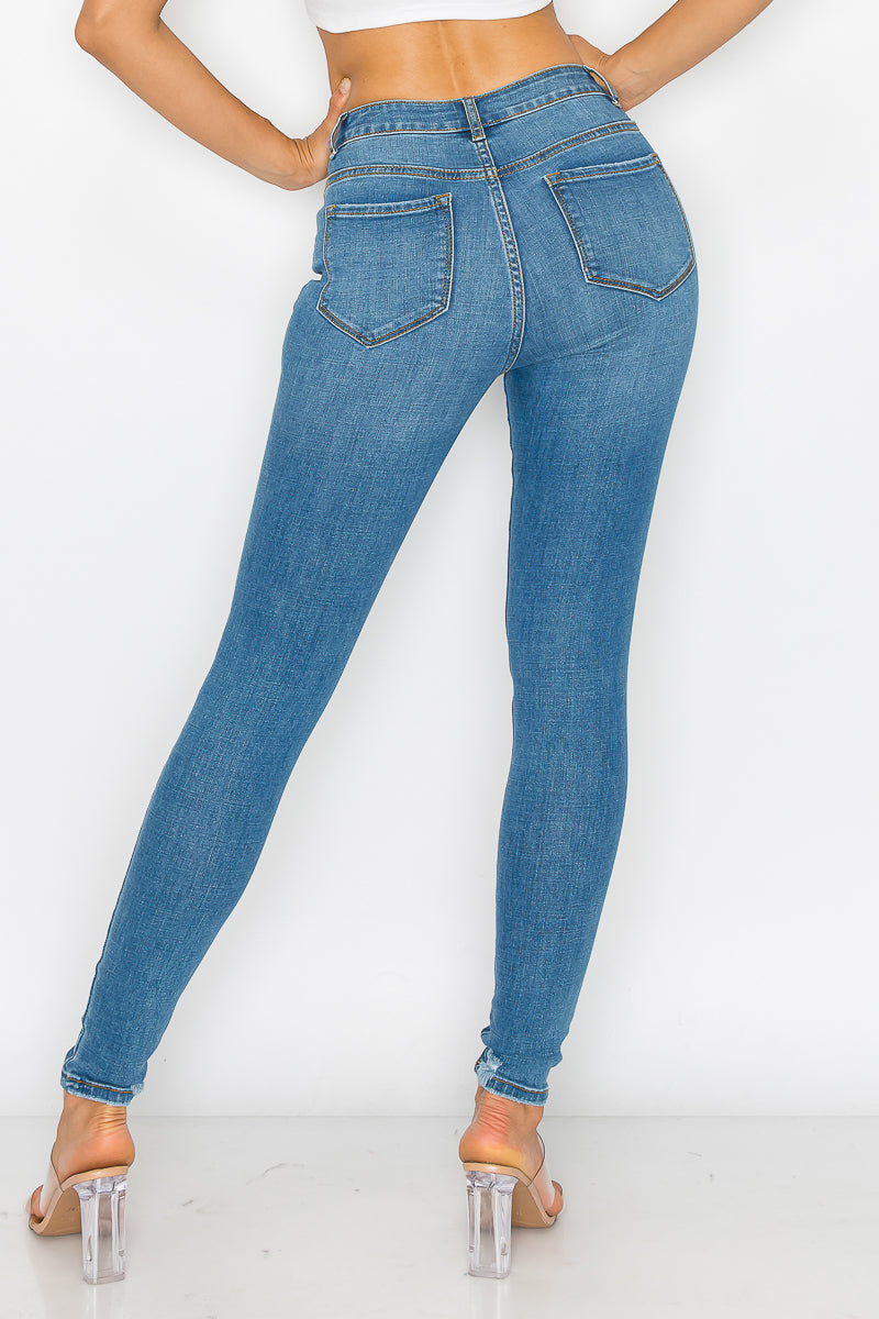 Adeline - High Rise Destructed Stretch Skinny