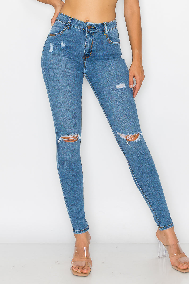 Vivian - High Rise Destructed Stretch Skinny