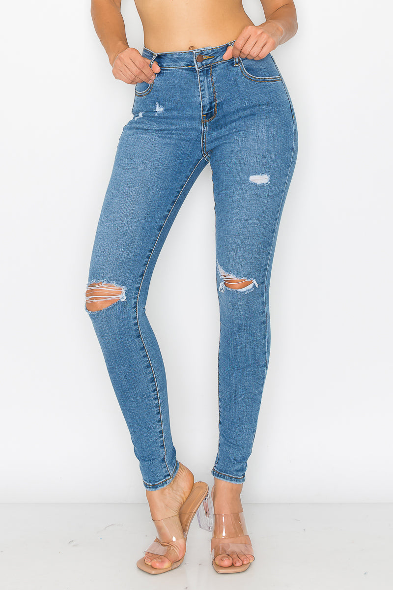 Vivian - High Rise Destructed Stretch Skinny