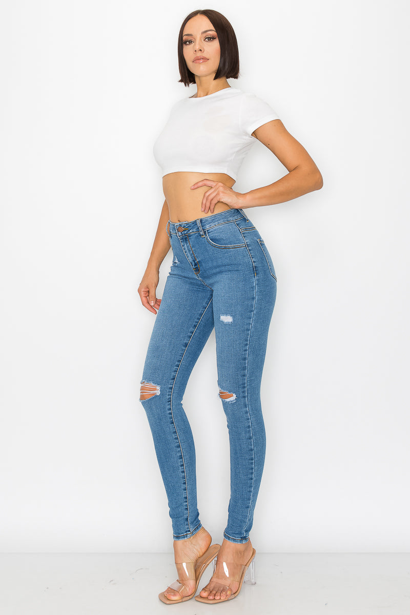 Vivian - High Rise Destructed Stretch Skinny