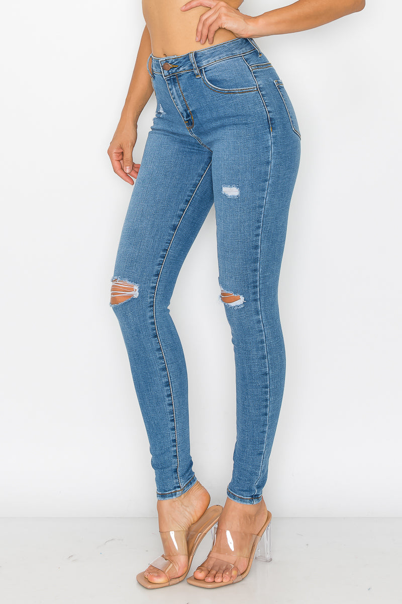 Vivian - High Rise Destructed Stretch Skinny